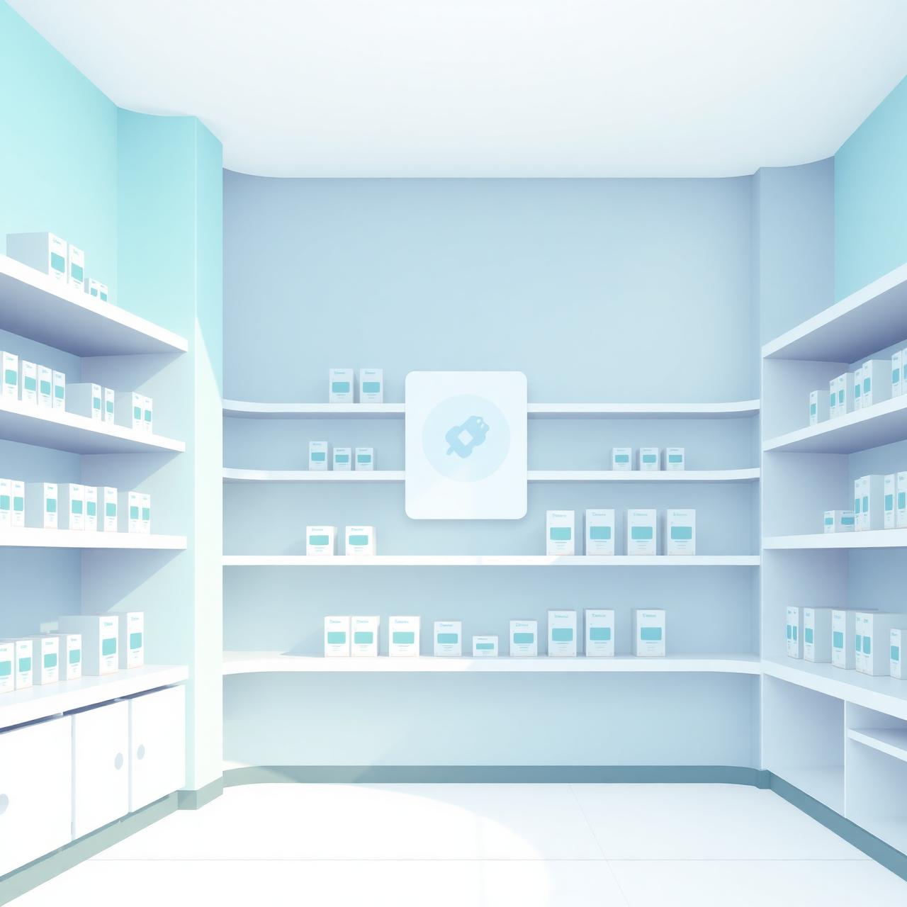 Modern pharmacy shelves stocked with medicines at SLN Drug House